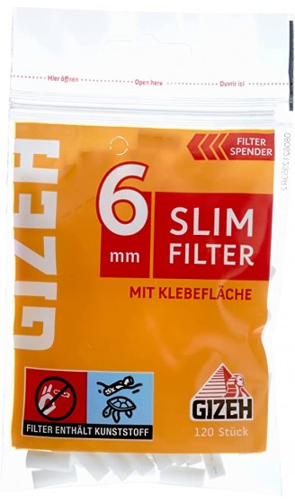 Gizeh Slim Filter sechs mm mit Klebefläche 20 x 120 Stück - B00L7S15VWL