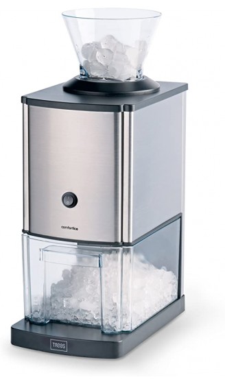Trebs Edelstahl Eiscrusher ideal für Softdrinks Cocktails oder kalte Nachtischzubereitung 1 kg zerkleinertes Eis pro Minute Kapazität 3 Liter 80 Watt - B00947DA9SU