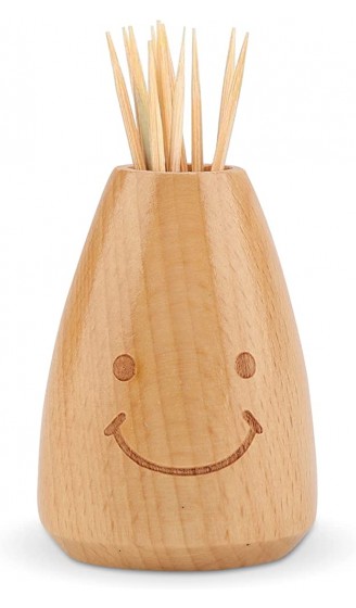 Zahnstocherhalter aus Holz süßer Zahnstocherspender mit lächelndem Gesicht für das Home Restaurant 1,4 x 2,0 Zoll - B08L328WVR3