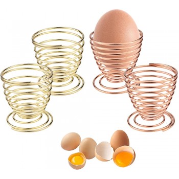 Demarsen 4 Stück Edelstahl Eierbecher Mini Federdraht Eierablage Eierhalter für Die Küche zu Hause - B09QW6LSXSO