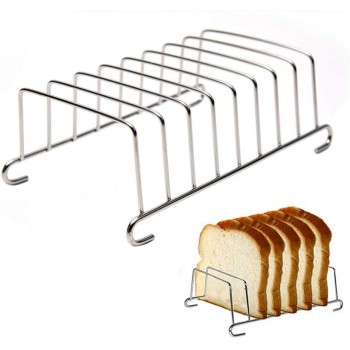 Toastständer mit 8 Schlitzen Edelstahl Toast- und Brotregal Frühstück Brotlaibständer rechteckige Luftfritteusen-Zubehör - B08FB71TQKQ