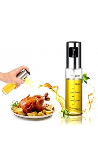 CALIYO Ölsprüher Flasche 100ML Öl Sprühflasche Essig Spritzer Ölspender Transparent Öl Sprayer mit Bürste für Kochen Heißluftfritteuse Salat Grill Zubehör - B09VS5P15KJ