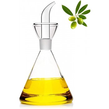 HAIZEEN 125ml Olivenölspender aus Glas mit Öl- und Essigflaschen mit tropffreiem Ausgießer ohne Trichter – Ölkaraffe Dekanter für Küche und Grill - B082J21J78W