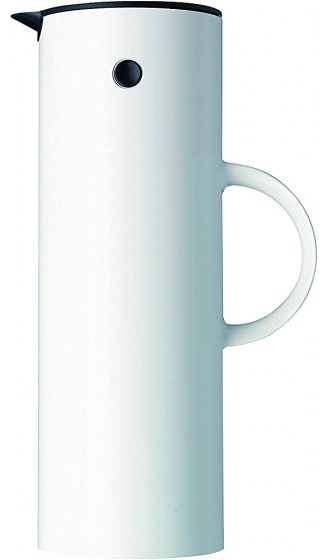 Stelton Isolierkanne EM77 Doppelwandige Isolierkanne für heiße kalte Getränke Tee- & Kaffeekanne mit Glaseinsatz Magnetverschluss Schraubdeckel Vintage-Design 1 Liter Weiß - B000IAZ66AB