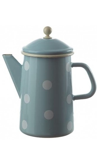 "Münder Emaille Kaffeekanne Teekanne 1,6 Liter Hellblau mit weißen Punkten nostalgisch" - B00XIL13NG5
