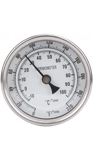 stronerliou Zeigerthermometer 1 2 Zoll NPT Edelstahl Dosenthermometer Metallthermometer Thermometer zum Brauen von Bier aus Edelstahl Silber für den Grill Smoker - B08FDKQSF1T