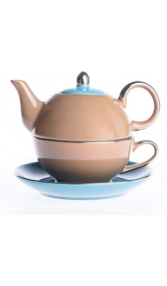 Artvigor Tea for One 3-teilig Kaffee Tee Set Beinhaltet Kanne 400 ml Tasse 250 ml Untertasse Geschenkverpackung - B075HF2YHV9