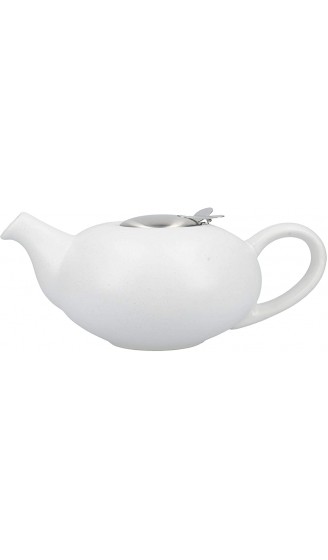 London Pottery Teekanne mit Teesieb für losen Tee Steingut Weiß gesprenkelt für 4 Tassen 1 Liter - B00LHX2XJUB