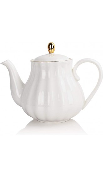 Sweejar Home Königliche Teekanne Keramik-Teekanne mit abnehmbarem Edelstahl-Aufguss Blühende & Loseblatt-Teekanne 795 MLWeiß - B07X39W7M6R