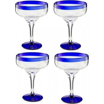 Mexikanisches mundgeblasenes Glas – Set aus 4 mundgeblasenen Margarita-Gläsern 16 oz von The Wine Savant - B08HZGHF9S8