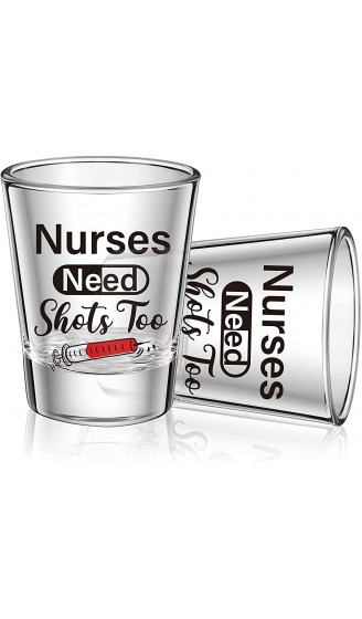 2 Stücke Nurse Need Shots Too Shot Schnapsglas Lustiges Weinglas Geschenk für Frauen und Männliche Krankenschwestern für Krankenpflegeschule Student Abschluss Krankenschwestern Tag 2 Unzen - B093PZK2GFX
