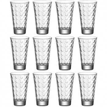 Leonardo Ciao Optic Wasser-Gläser 12er Set spülmaschinengeeignete Saft-Gläser Trink-Becher aus Glas mit Muster 300 ml 048856 - B07MV7S7G6U