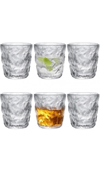 Longdrinkglas-Set 300ML 6PCS Kristallglas Mattierterglas Saftglas Wasserglas Whiskeygläser Gin Tonic Becher Set - B09N6XWJC5Z