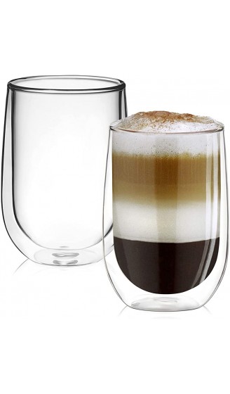 Autsel Gläser Cappuccino Kaffee Becher mit Doppelwandige Thermo- Premium Borosilikatglas Tasse Teegläser 2 Stück 480ml für Espresso Latte - B09N6MJVGFF