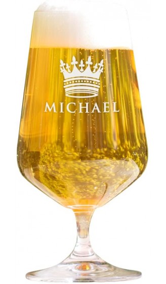 AMAVEL Bierglas mit Gravur Krone Personalisiert mit Namen Gravierte Pilstulpe – Pilsglas für Biertrinker Füllmenge: 0,4l - B015XW815A1