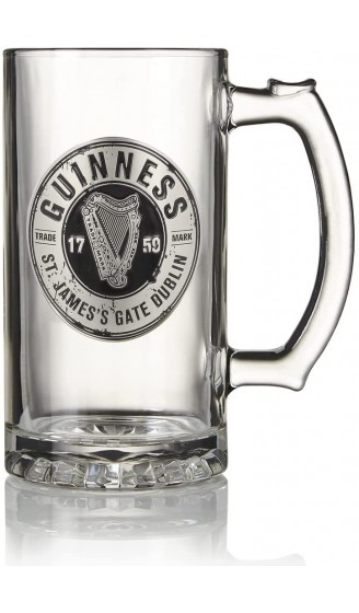 Guinness Bierkrug Krug Henkelkrug mit Zinn Logo Design - B005C9FLA8I