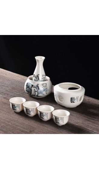 LYYF Traditionelles Porzellan-Japanisches Keramik-Heiß-Saki-Getränk-Set-Kit 7-Piece umfassen 1 Herd 1 Wärmeschale 1 willen Flasche 4 Tasse Geeignet für Geschäftsgeschenke 2118 Color : F - B08T7HJ4X7Q