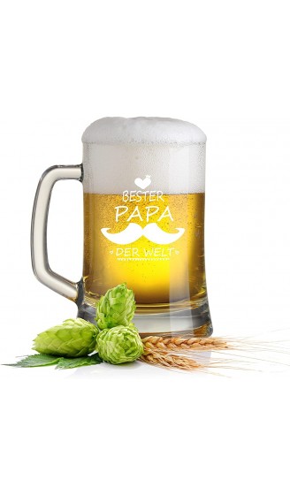 FORYOU24 Bierkrug Bierseidel mit Gravur Motiv Bester Papa der Welt- Geschenkidee Bierglas graviert Vatertag - B06XHQ98FMS