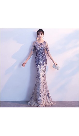 KLHHG Brautparty cheongsam orientalisches Damenkleid Mode chinesische Art elegante lange qipao-Hochzeitsrobe Color : B Size : 2L code - B09Y31X8FZZ