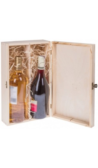 BARTU Weinflaschen Geschenkbox mit Deckel und Schloss für 2 Flaschen Wein - B01GSB0IG0D