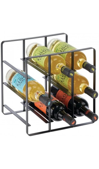 mDesign Wein- und Flaschenregal – Weinregal mit ansprechendem Design – Weingestell aus Edelstahl mit drei Ebenen – ideal für Küchenschränke Abstellkammern oder Wohnzimmer – schwarz - B07X4BPZFKL